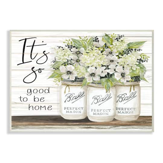 Stupell Industries So Good To Be Home Floral Bouquet Wood Wall Plaque